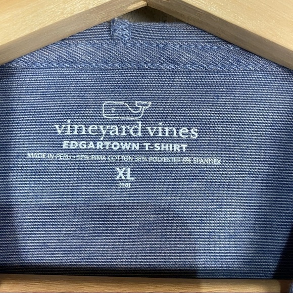 Vineyard vines blue micro striped lightweight hooded long sleeve pullover - Picture 6 of 7